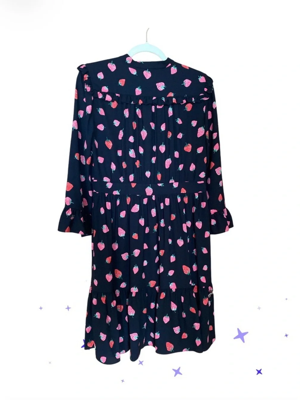 NWOT Kate Spade Tossed Strawberry Ruffle Shirtdress size 10